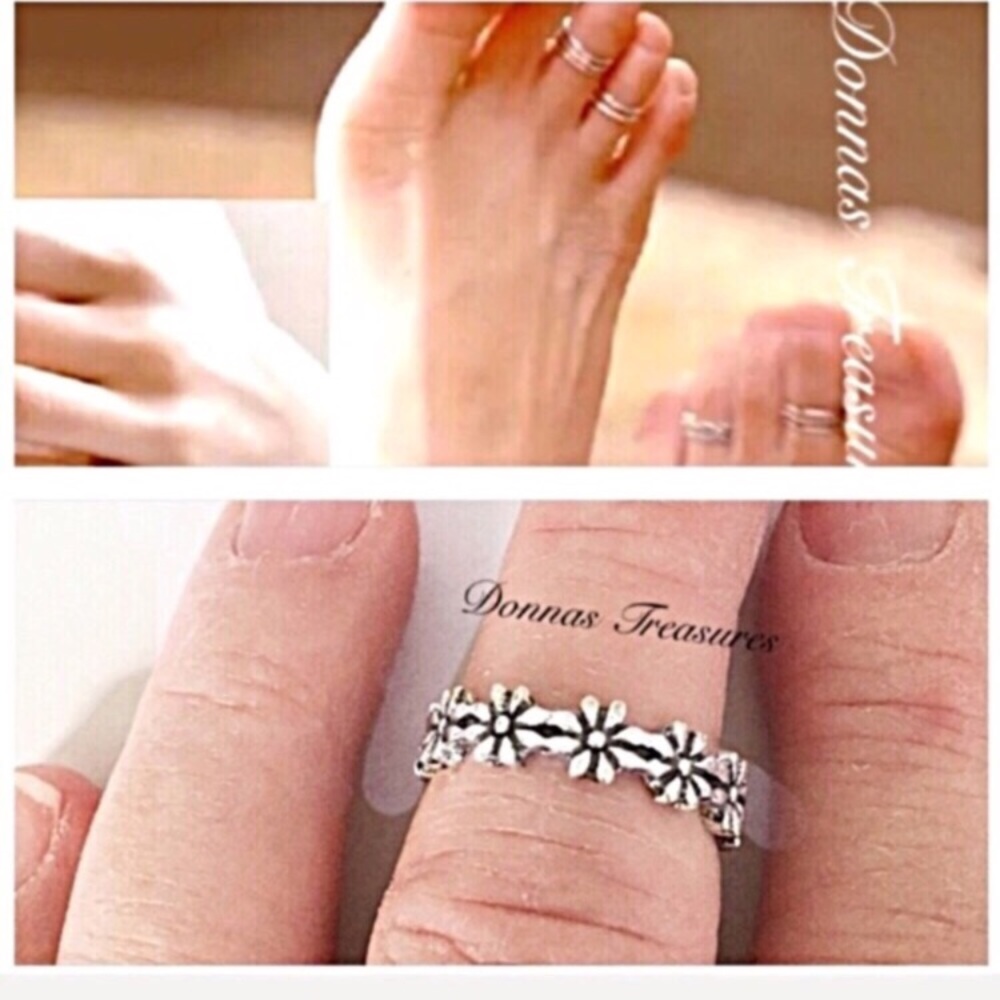 💐Antiqued Silver Open Backed Toe/Finger Ring